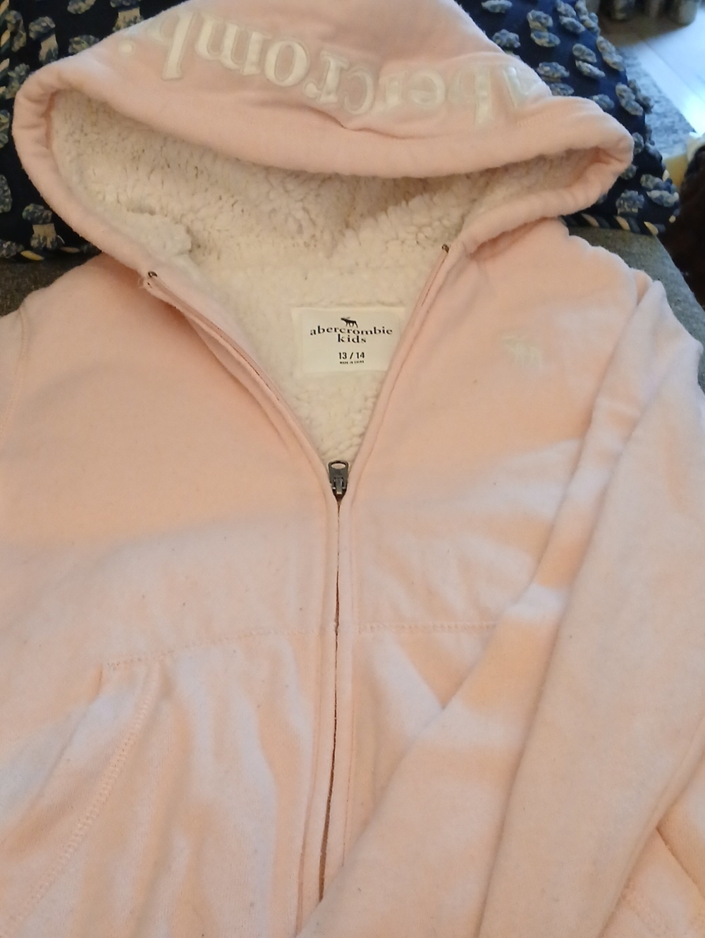 abercrombie kids Light Pink Sherpa Hooded Zip-Up
